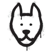 Spray Painted Graffiti dog icon Sprayed isolated with a white background. vector