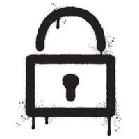 Spray Painted Graffiti padlock icon Sprayed isolated with a white background. vector