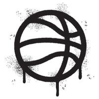 Spray Painted Graffiti Basketball icon Sprayed isolated with a white background. vector