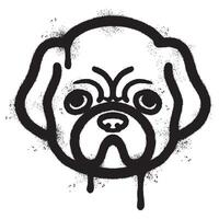 Spray Painted Graffiti dog icon Sprayed isolated with a white background. vector