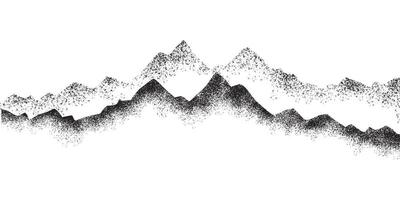 Spray Painted Graffiti mountain icon Sprayed isolated with a white background. graffiti volcano with over spray in black over white. vector