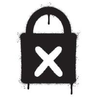 Spray Painted Graffiti padlock icon Sprayed isolated with a white background. vector