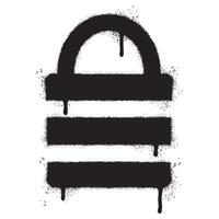 Spray Painted Graffiti padlock icon Sprayed isolated with a white background. vector