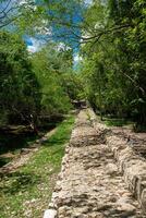 antiguo Chichen itza muro, yucatán, mexico foto