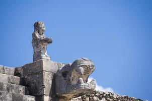 Figures at the Warriors Temple of Chichen Itza, Wonder of the World photo