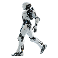 ai genererad 3d tolkning av en gående humanoid robot på transparent bakgrund - ai genererad png