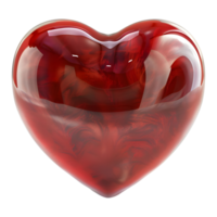 AI generated 3D Rendering of a Red Love Heart on Transparent Background - Ai Generated png