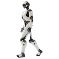 ai gegenereerd 3d renderen van een wandelen humanoid robot Aan transparant achtergrond - ai gegenereerd png