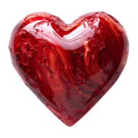 ai generado 3d representación de un rojo amor corazón en transparente antecedentes - ai generado png