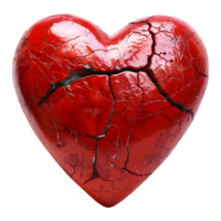 AI generated 3D Rendering of a Red Love Heart on Transparent Background - Ai Generated png