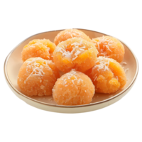 AI generated 3D Rendering of a Indian Traditional Moti choor Ladu Sweets on Transparent Background - Ai Generated png