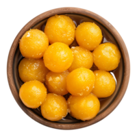 AI generated 3D Rendering of a Indian Traditional Moti choor Ladu Sweets on Transparent Background - Ai Generated png