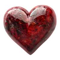 AI generated 3D Rendering of a Red Love Heart on Transparent Background - Ai Generated png