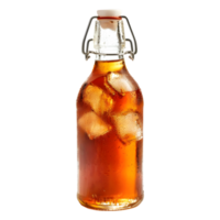 AI generated 3D Rendering of a Soft Drink in a Bottle with Ice Cubes on Transparent Background - Ai Generated png