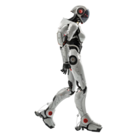 ai generiert 3d Rendern von ein Gehen Humanoid Roboter auf transparent Hintergrund - - ai generiert png