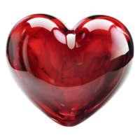 AI generated 3D Rendering of a Red Love Heart on Transparent Background - Ai Generated png