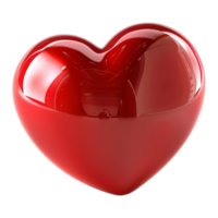 AI generated 3D Rendering of a Red Love Heart on Transparent Background - Ai Generated png