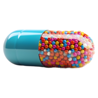 AI generated 3D Rendering of a Medicine Capsule or Pill on Transparent Background - Ai Generated png