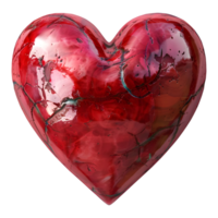 AI generated 3D Rendering of a Red Love Heart on Transparent Background - Ai Generated png