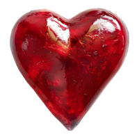 AI generated 3D Rendering of a Red Love Heart on Transparent Background - Ai Generated png