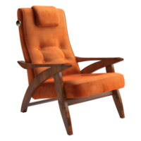 ai generado 3d representación de un suave sillones reclinables silla en transparente antecedentes - ai generado png