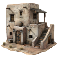 AI generated 3D Rendering of a Vintage House Made With Clay on Transparent Background - Ai Generated png