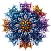 ai gerado 3d Renderização do uma indiano mandala arte elemento em transparente fundo - ai gerado png