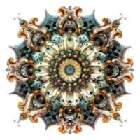 AI generated 3D Rendering of a Indian Mandala Art Element on Transparent Background - Ai Generated png