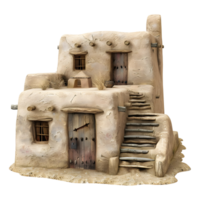 AI generated 3D Rendering of a Vintage House Made With Clay on Transparent Background - Ai Generated png