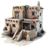 AI generated 3D Rendering of a Vintage House Made With Clay on Transparent Background - Ai Generated png