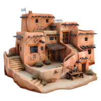 AI generated 3D Rendering of a Vintage House Made With Clay on Transparent Background - Ai Generated png