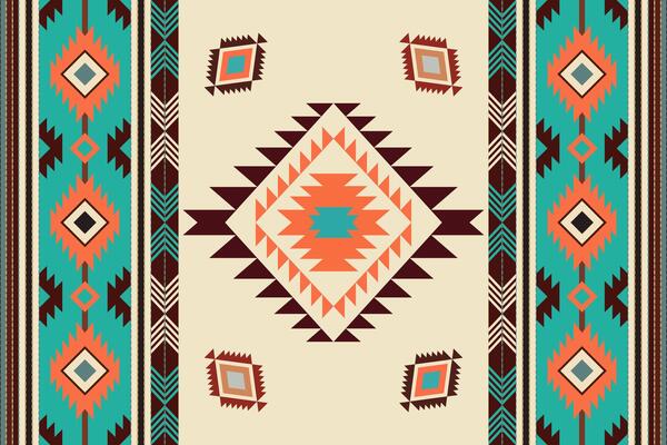 Navajo tribal vector seamless pattern. Native American ornament. Ethnic South Western decor style. Boho geometric ornament. Vector seamless pattern. Mexican blanket, rug. Woven carpet illustration.