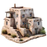 AI generated 3D Rendering of a Vintage House Made With Clay on Transparent Background - Ai Generated png