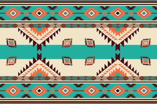 Navajo tribal vector seamless pattern. Native American ornament. Ethnic South Western decor style. Boho geometric ornament. Vector seamless pattern. Mexican blanket, rug. Woven carpet illustration.