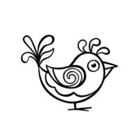 sketch of a small funny bird, hand drawn vector illustration