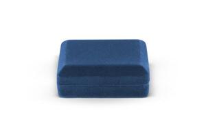 azul regalo caja para joyería aislado en blanco antecedentes foto