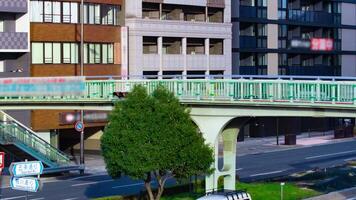 A timelapse of traffic jam at the large crossing in Kyoto daytime panning video