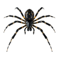 ai gerado 3d Renderização do uma Preto aranha em transparente fundo - ai gerado png