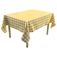 ai généré 3d le rendu de une table avec tissu sur il sur transparent Contexte - ai généré png