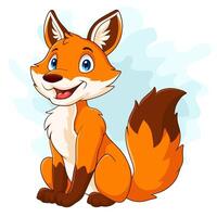 Cartoon happy fox isolated on white background vector