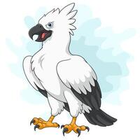 Cartoon harpy eagle bird on white background vector