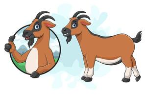 Cartoon goat giving thumb up vector