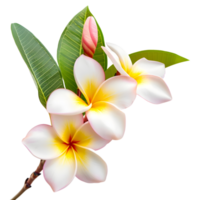 ai generado 3d representación de un frangipani flor en transparente antecedentes - ai generado png