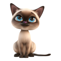 ai généré 3d le rendu de une mignonne chat permanent sur transparent Contexte - ai généré png