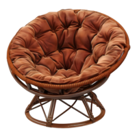 ai gerado 3d Renderização do uma papasan almofada cadeira em transparente fundo - ai gerado png