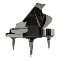 ai genererad 3d tolkning av en piano på transparent bakgrund - ai genererad png