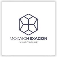 vector resumen mozaico hexágono logo diseño modelo