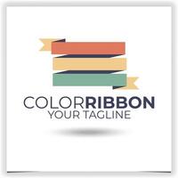 Vector colors ribbon logo design template