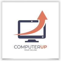 Vector computer up logo design template