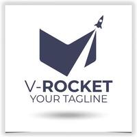 Vector rocket logo design template